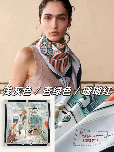 0 Hermes official website synchronized handmade rolled edge silk handkerchief [proud] T