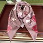 0 New Gucci Flower Scarf Exquisite Hand Curled Silk Twill [Celebration] Glossy and Sm_4614