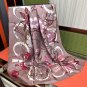 0 New Gucci Flower Scarf Exquisite Hand Curled Silk Twill [Celebration] Glossy and Sm_4614