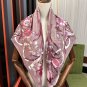 0 New Gucci Flower Scarf Exquisite Hand Curled Silk Twill [Celebration] Glossy and Sm_4614