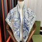 0 New Gucci Flower Scarf Exquisite Hand Curled Silk Twill [Celebration] Glossy and Sm_4615