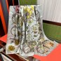 0 New Gucci Flower Scarf Exquisite Hand Curled Silk Twill [Celebration] Glossy and Sm_6509