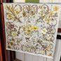 0 New Gucci Flower Scarf Exquisite Hand Curled Silk Twill [Celebration] Glossy and Sm_6509
