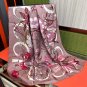 0 New Gucci Flower Scarf Exquisite Hand Curled Silk Twill [Celebration] Glossy and Sm_6510