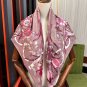0 New Gucci Flower Scarf Exquisite Hand Curled Silk Twill [Celebration] Glossy and Sm_6510