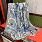 0 New Gucci Flower Scarf Exquisite Hand Curled Silk Twill [Celebration] Glossy and Sm_6511