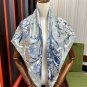 0 New Gucci Flower Scarf Exquisite Hand Curled Silk Twill [Celebration] Glossy and Sm_6511