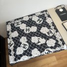 0 Original Small Fragrance 90cm Silk Square Towel, Camellia. Top grade twill silk mater