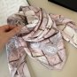 0 Original Small Fragrance 90cm Silk Square Towel, Camellia. Top grade twill silk mater_5726