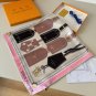0Lv original single silk square scarf [luggage tag printed square scarf] made of twil_1276