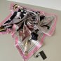 0Lv original single silk square scarf [luggage tag printed square scarf] made of twil_1276