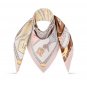 0Lv original single silk square scarf [luggage tag printed square scarf] made of twil_4204