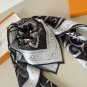0Lv original single square scarf, Lv watercolor floral square scarf, made of twill si_1784