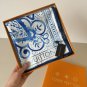 0Lv original single square scarf, Lv watercolor floral square scarf, made of twill si_4714