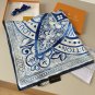 0Lv original single square scarf, Lv watercolor floral square scarf, made of twill si_4714