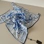 0Lv original single square scarf, Lv watercolor floral square scarf, made of twill si_4714