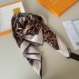0Lv original single square scarf, Lv watercolor floral square scarf, made of twill si_4715