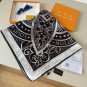 0Lv original single square scarf, Lv watercolor floral square scarf, made of twill si_4716