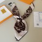 0Lv original single square scarf, Lv watercolor floral square scarf, made of twill si_7091