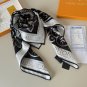 0Lv original single square scarf, Lv watercolor floral square scarf, made of twill si_7092