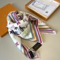 0Lv square scarf, thirteen color Monogram print, hand rolled twill silk material, ful
