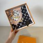 0Lv's new silk handkerchief and floral belt. Hand rolled edges made of twill silk mat