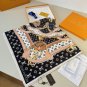 0Lv's new silk handkerchief and floral belt. Hand rolled edges made of twill silk mat