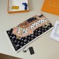 0Lv's new silk handkerchief and floral belt. Hand rolled edges made of twill silk mat