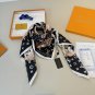 0Lv's new silk handkerchief and floral belt. Hand rolled edges made of twill silk mat