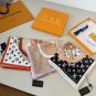 0Lv's new silk handkerchief and floral belt. Hand rolled edges made of twill silk mat