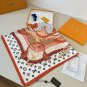 0Lv's new silk handkerchief and floral belt. Hand rolled edges made of twill silk mat_3252