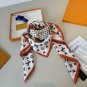 0Lv's new silk handkerchief and floral belt. Hand rolled edges made of twill silk mat_3252