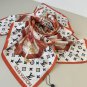 0Lv's new silk handkerchief and floral belt. Hand rolled edges made of twill silk mat_3252