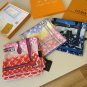 0Original Lv square scarf, gradient Monogram print, hand rolled twill silk material,_3277