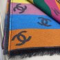 5 CH Rainbow Shawl Scarf 187 69cm 66% Cashmere 18% Sheep Wool 12% Mulberry Silk 2% Me_540