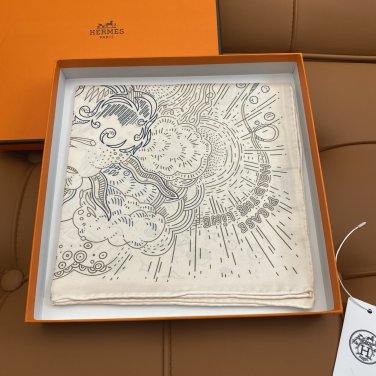 5 HERMES. 25s Exclusive Store New Silk Square TowelOriginal 18mm twill silk double-si