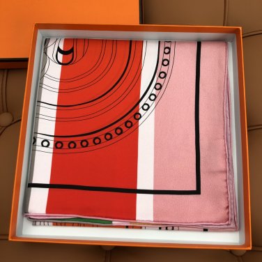 5 HERMES. 25s Exclusive Store New Silk Square TowelOriginal 18mm twill silk double-si_7841