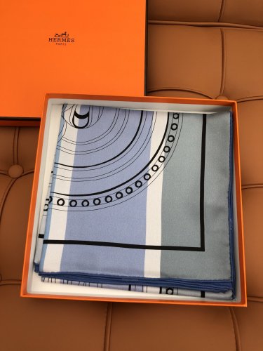 5 HERMES. 25s Exclusive Store New Silk Square TowelOriginal 18mm twill silk double-si_7842