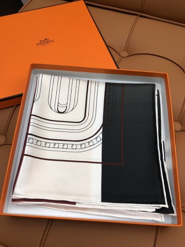 5 HERMES. 25s Exclusive Store New Silk Square TowelOriginal 18mm twill silk double-si_7843
