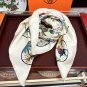 5 New 2025 HERMES Heavy [Celebration] [Flower Map] Square Scarf [Lips] Simplified and f