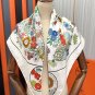 5 New 2025 HERMES Heavy [Celebration] [Flower Map] Square Scarf [Lips] Simplified and f