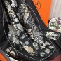 5 New 2025 HERMES Heavy [Celebration] [Flower Map] Square Scarf [Lips] Simplified and f_4648