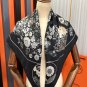 5 New 2025 HERMES Heavy [Celebration] [Flower Map] Square Scarf [Lips] Simplified and f_4648