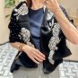 5 New Release     Xiaoxiangshan Camellia Collection BlackSize 140  140cm Velvet_6867