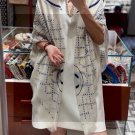 5 New Xiaoxiang [Double C Logo Grid Square Scarf 140] Bearded Cashmere Square Scarf Rec