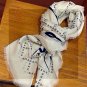 5 New Xiaoxiang [Double C Logo Grid Square Scarf 140] Bearded Cashmere Square Scarf Rec