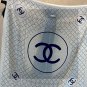 5 New Xiaoxiang [Double C Logo Grid Square Scarf 140] Bearded Cashmere Square Scarf Rec