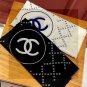5 New Xiaoxiang [Double C Logo Grid Square Scarf 140] Bearded Cashmere Square Scarf Rec