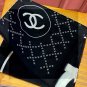 5 New Xiaoxiang [Double C Logo Grid Square Scarf 140] Bearded Cashmere Square Scarf Rec_3062