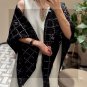 5 New Xiaoxiang [Double C Logo Grid Square Scarf 140] Bearded Cashmere Square Scarf Rec_8044